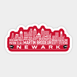 New Jersey Hockey Team All Time Legends, Newark City Skyline Sticker